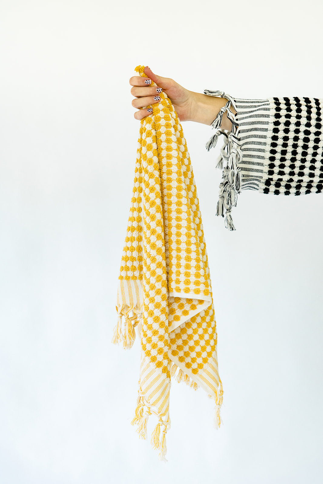 Yellow Pom Pom Hand Towel
