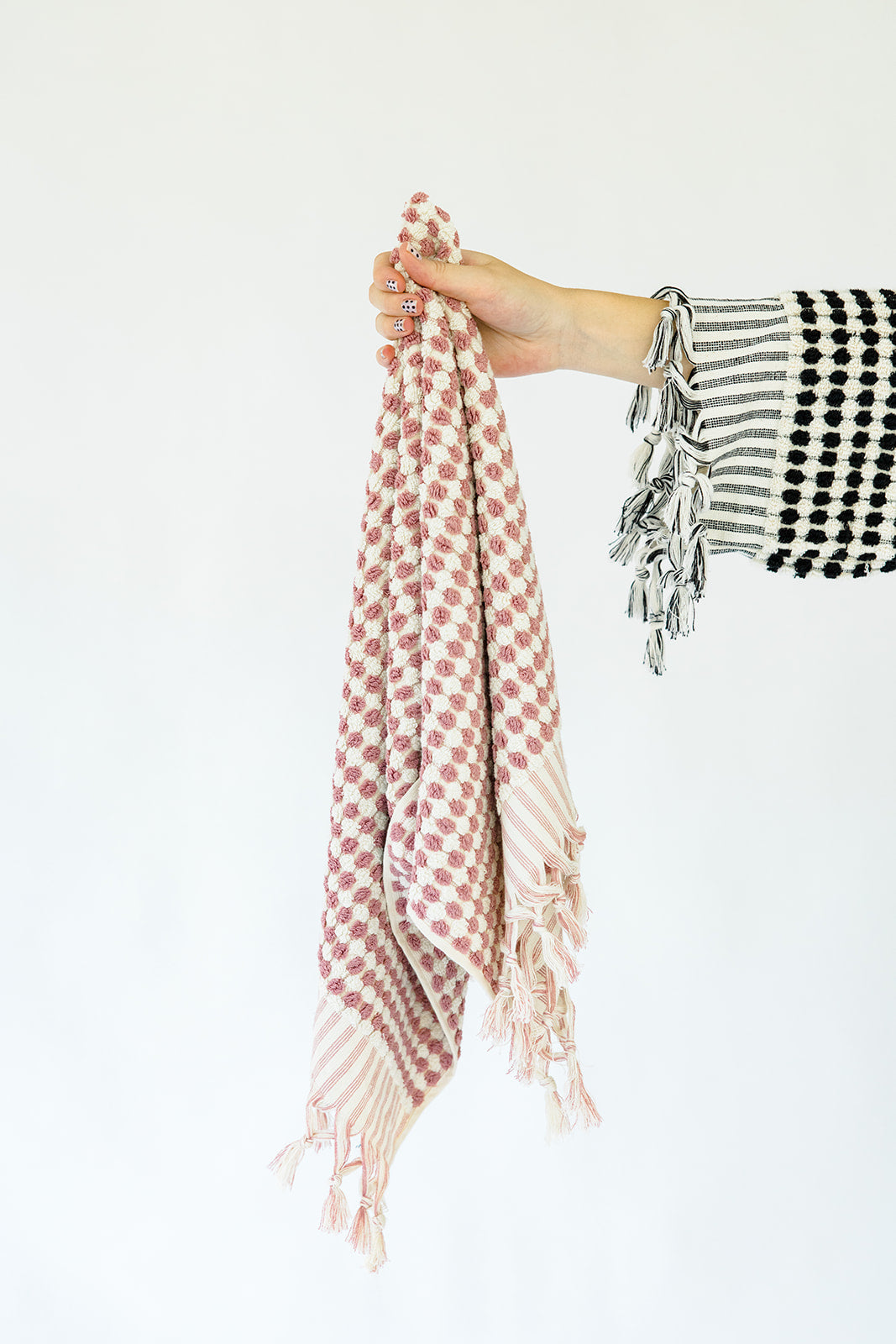 Rose Pom Pom Hand Towel