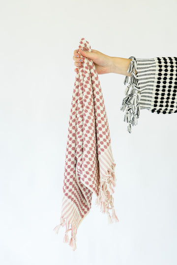 Rose Pom Pom Hand Towel