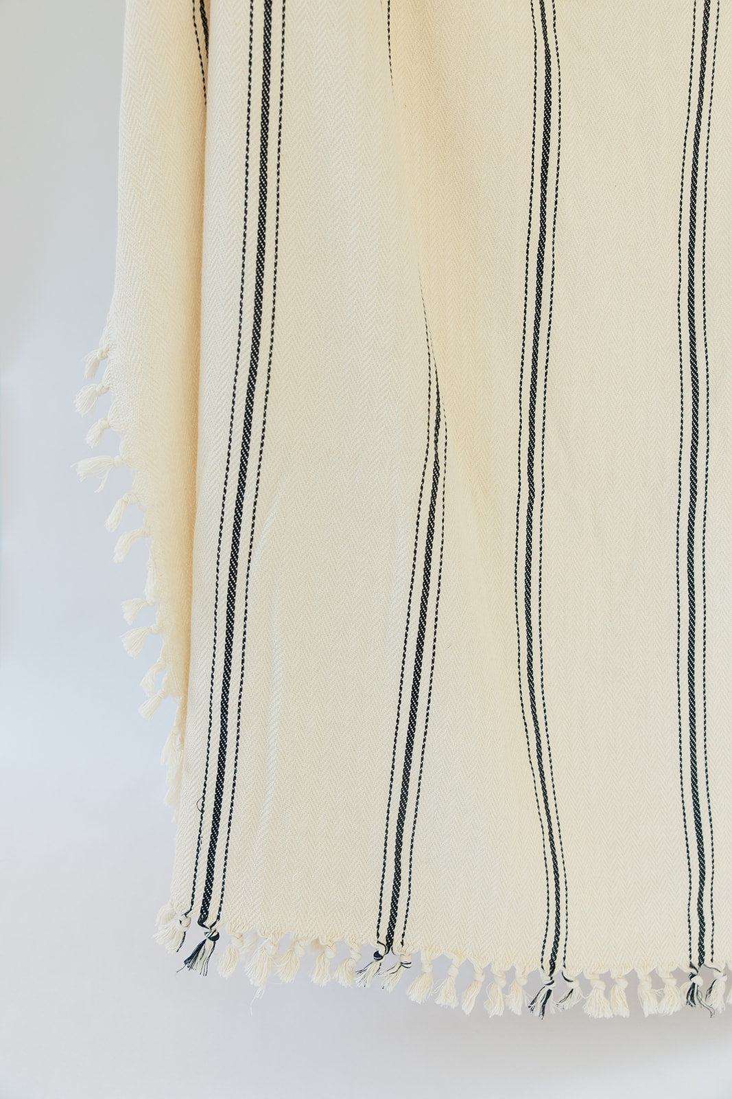 Cream Ribbon Stripe Turkish Blanket