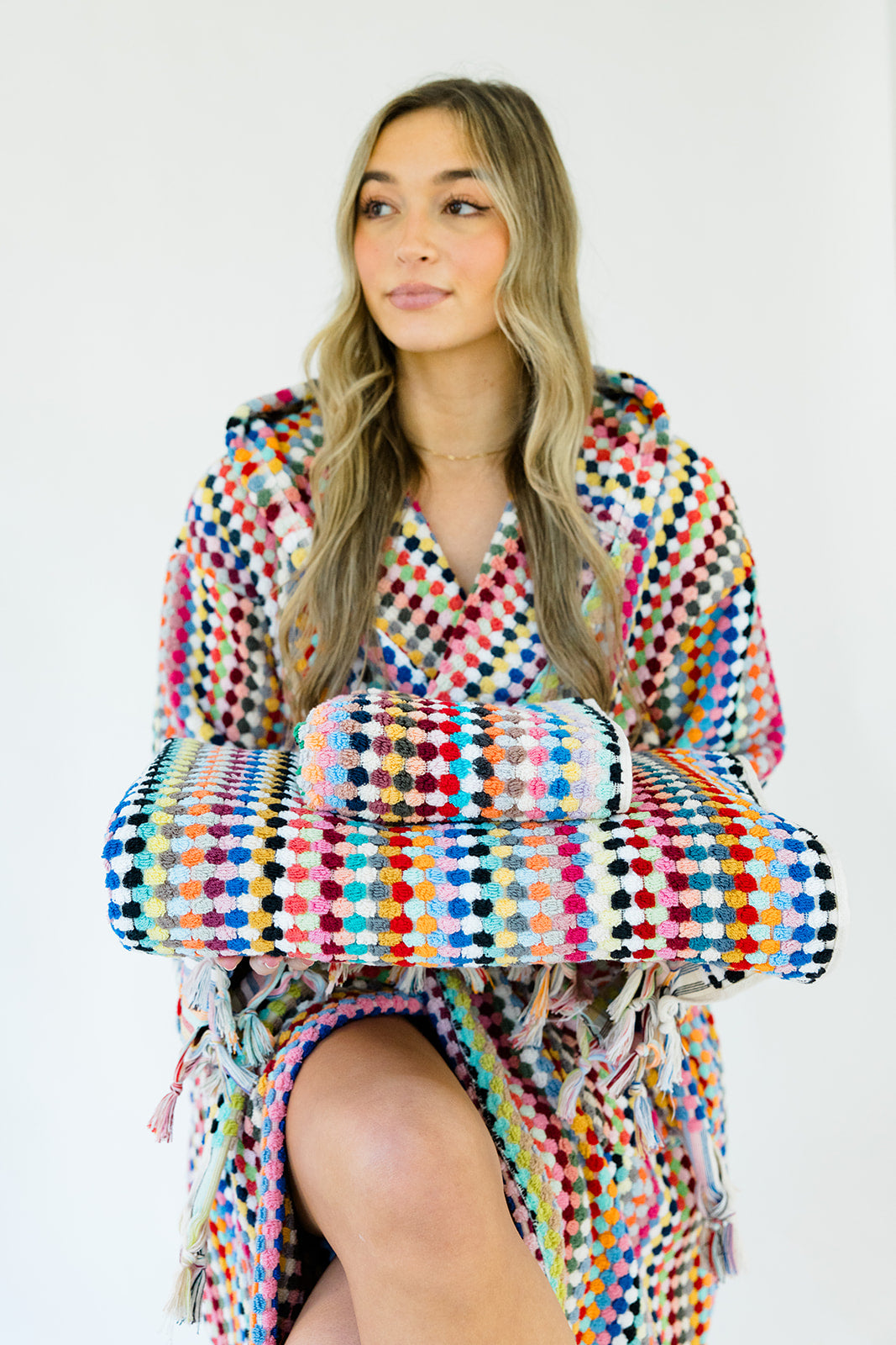Rainbow Pom Pom Bathrobe Bundle