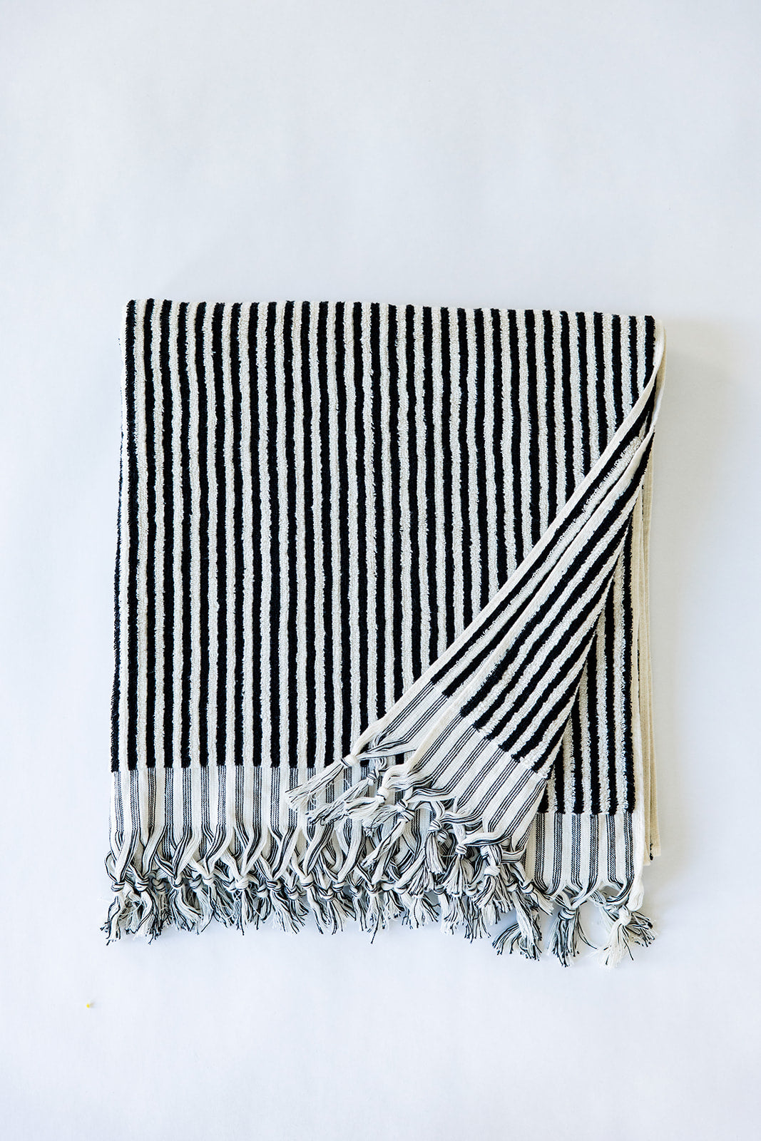 Black & White Striped Cloud Towel