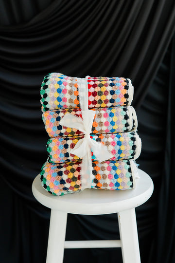Rainbow Pom Pom Hand Towel Bundle
