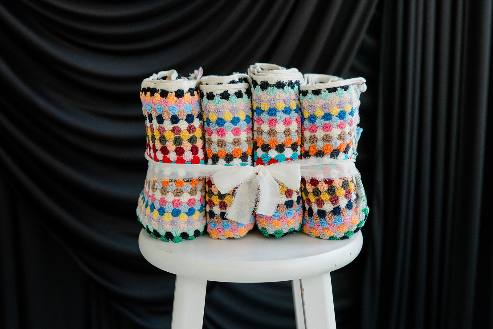 Rainbow Pom Pom Hand Towel Bundle