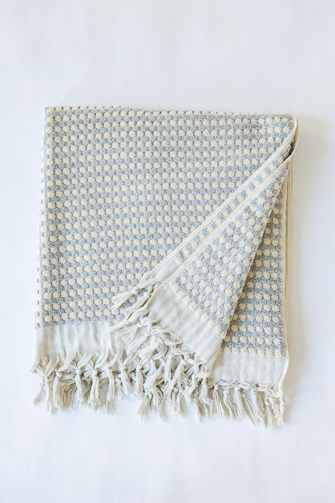 Grey Pom Pom Cloud Towel