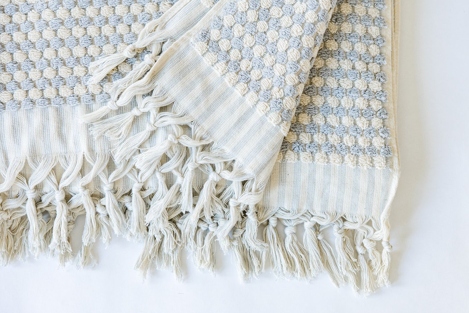 Grey Pom Pom Cloud Towel