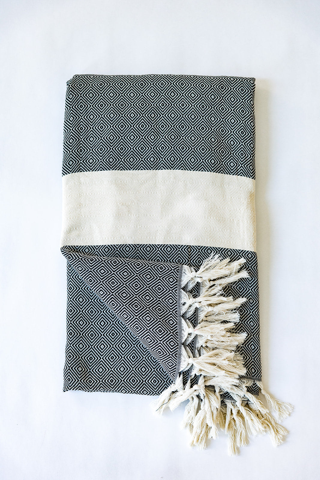 Black and White Diamond Turkish Blanket