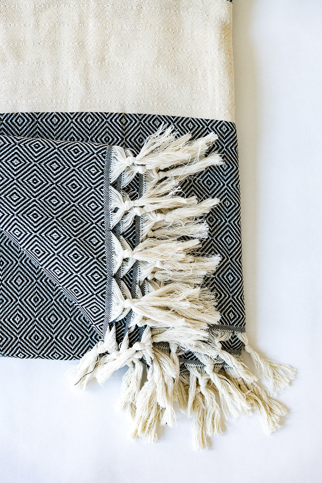 Black and White Diamond Turkish Blanket
