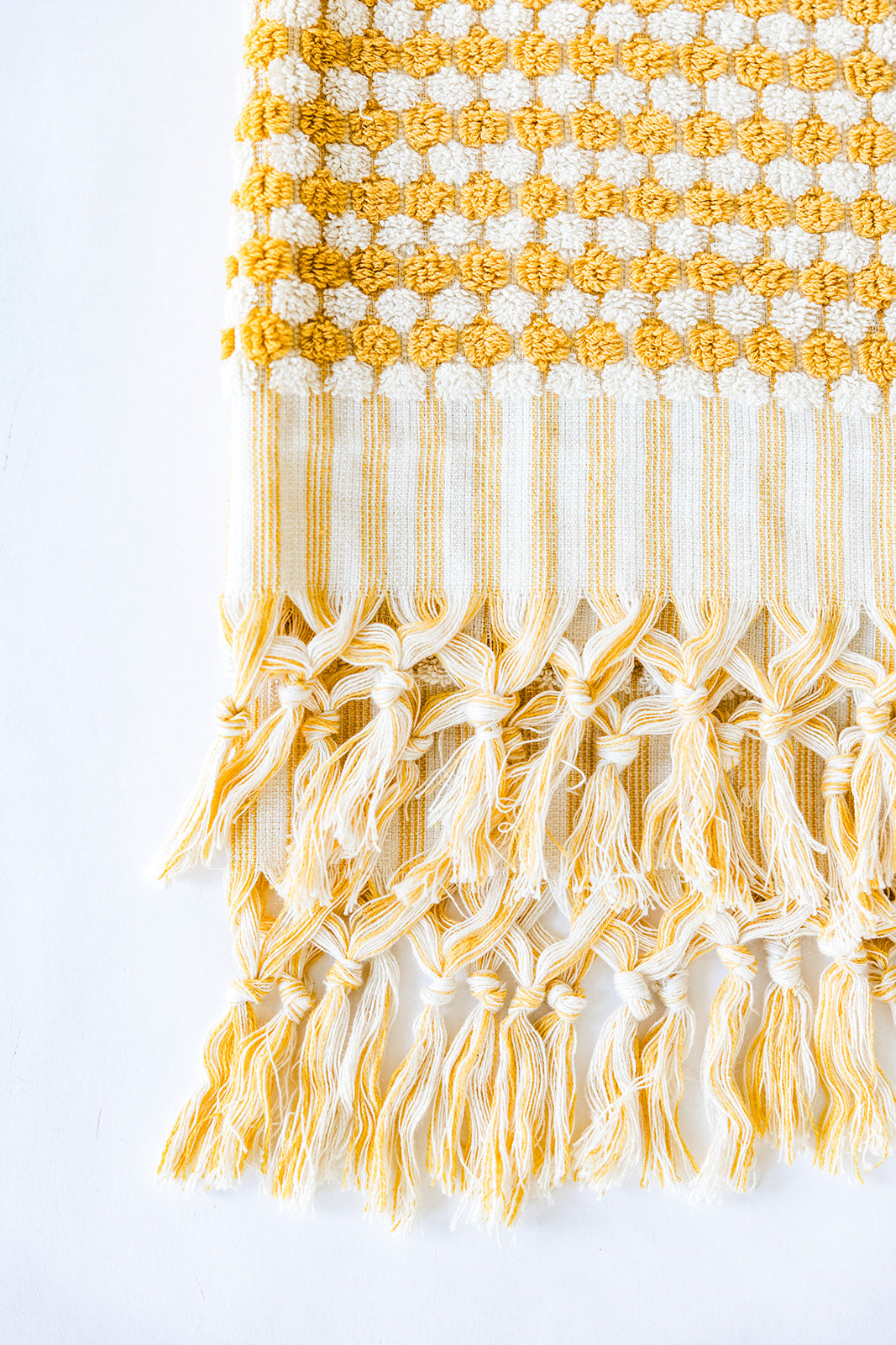 Yellow Pom Pom Hand Towel