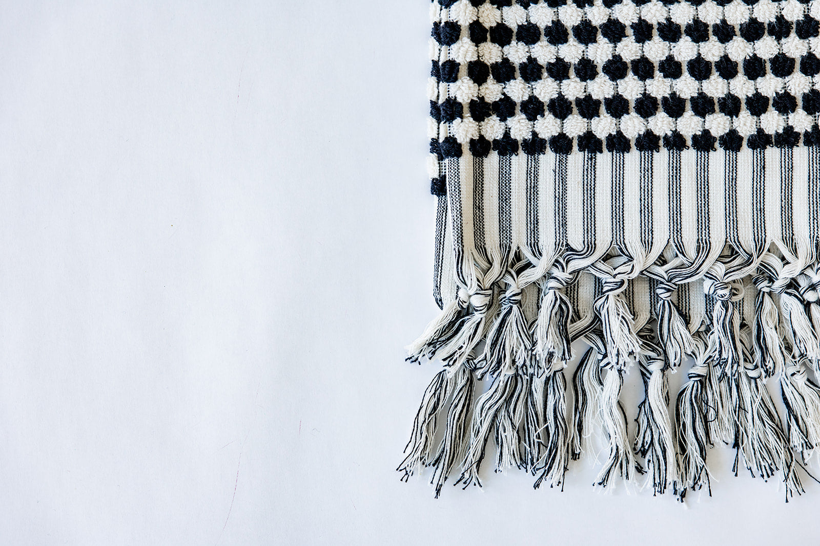 Black & White Pom Pom Hand Towel Bundle