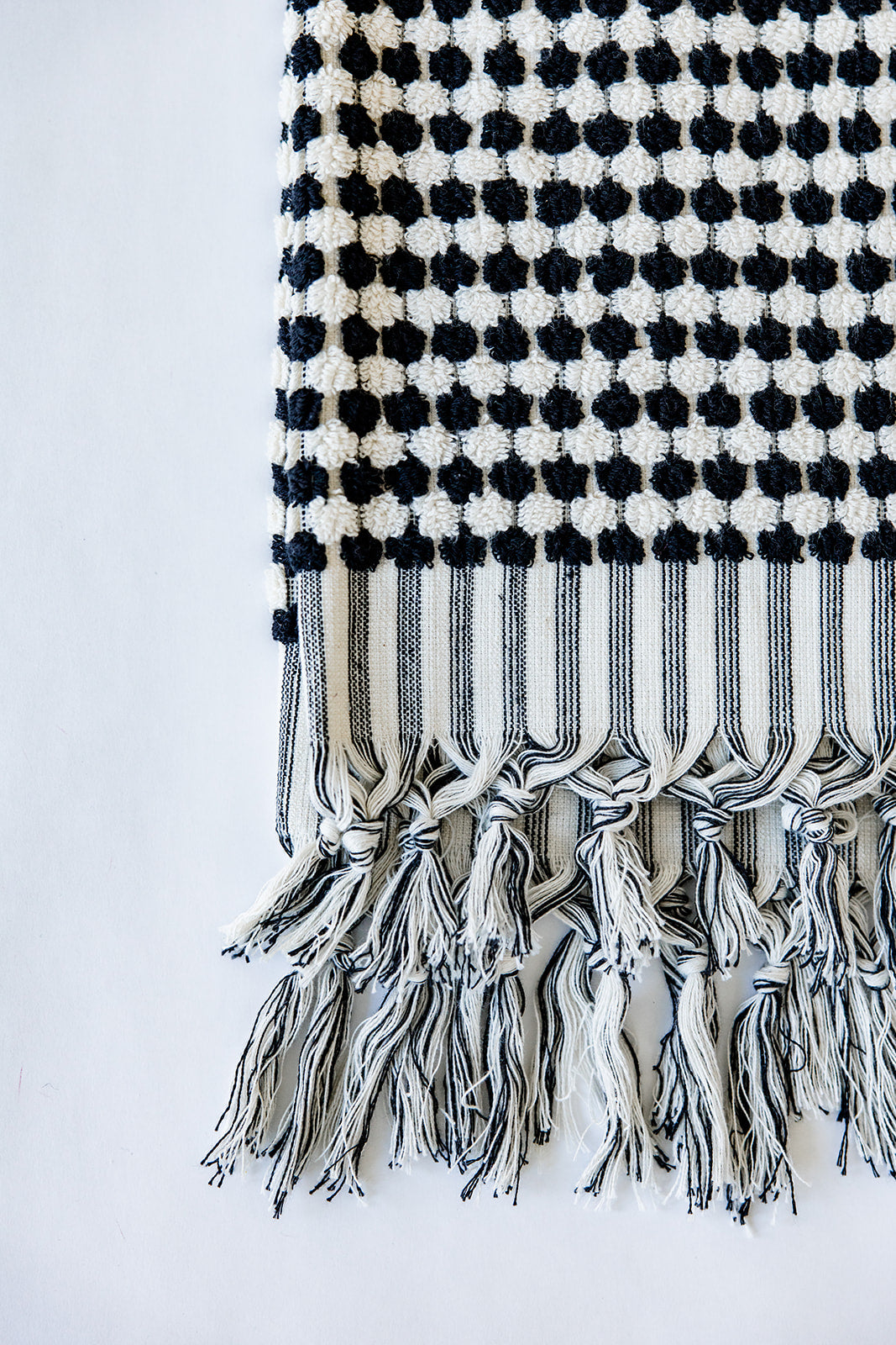 Black & White Pom Pom Hand Towel Bundle