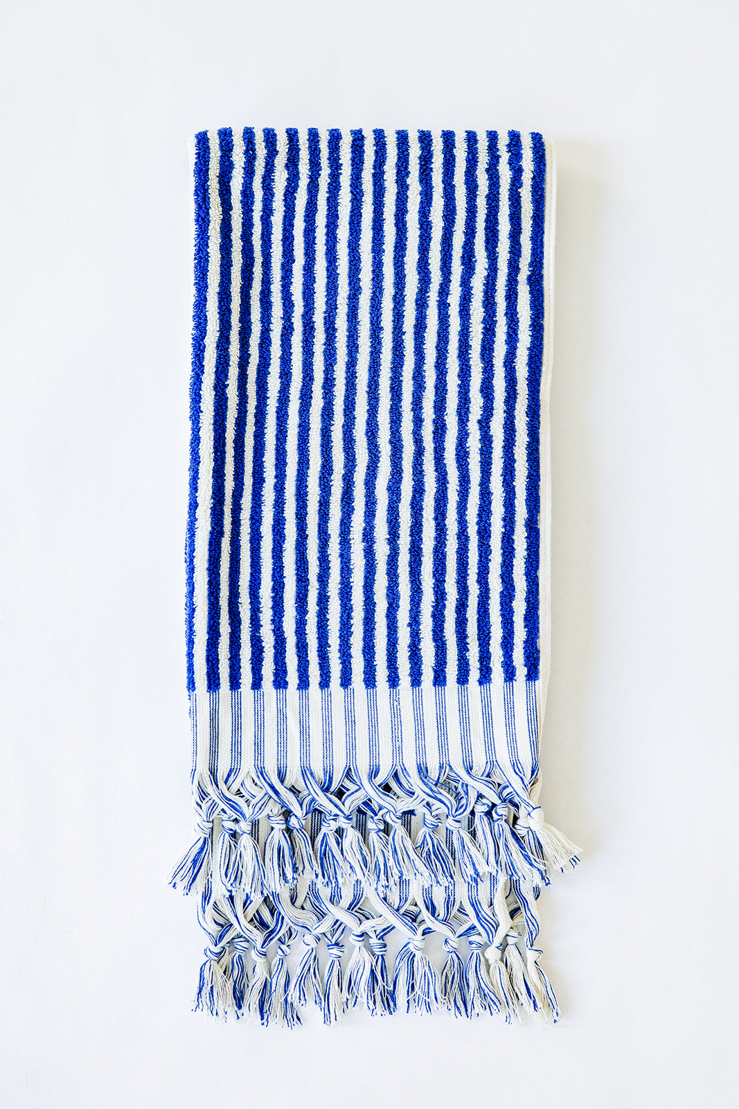 Cobalt Blue Striped Hand Towel
