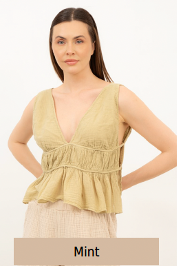 Cotton Reversable Bow Tank