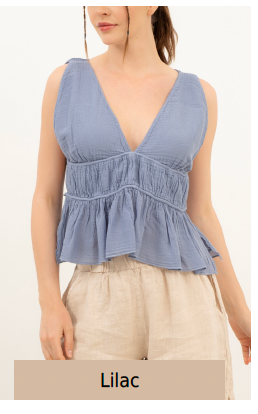 Cotton Reversable Bow Tank