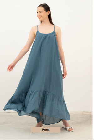 Cotton Spaghetti Strap Ruffle Dress