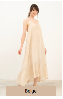Cotton Spaghetti Strap Ruffle Dress