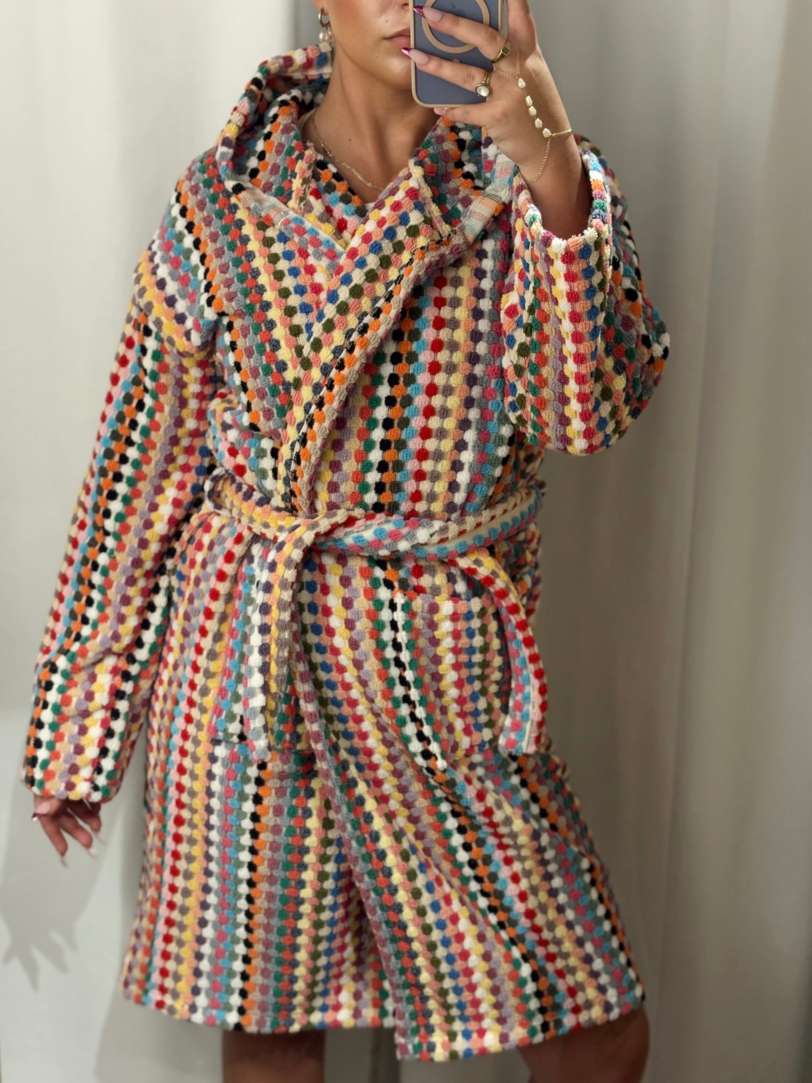 Rainbow Pom Pom Bathrobe
