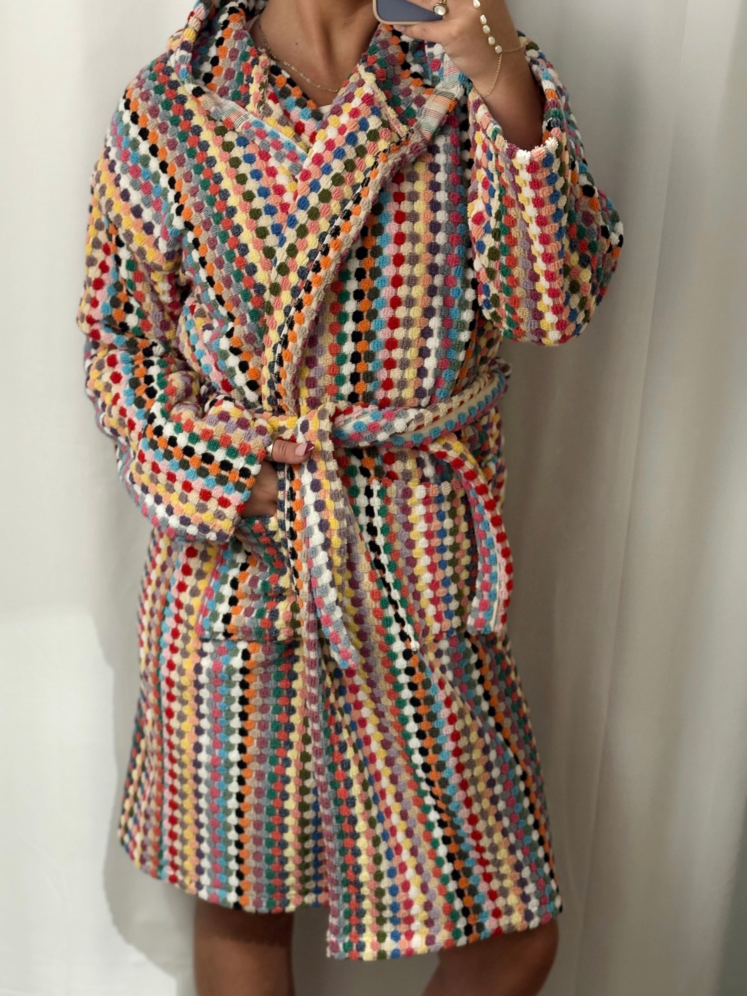 Rainbow Pom Pom Bathrobe