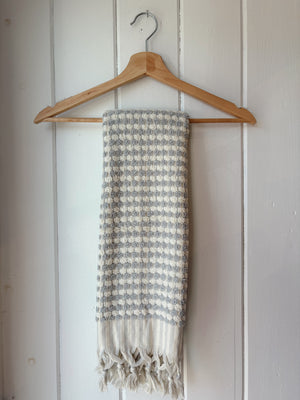 Grey and White Pom Pom Hand Towel