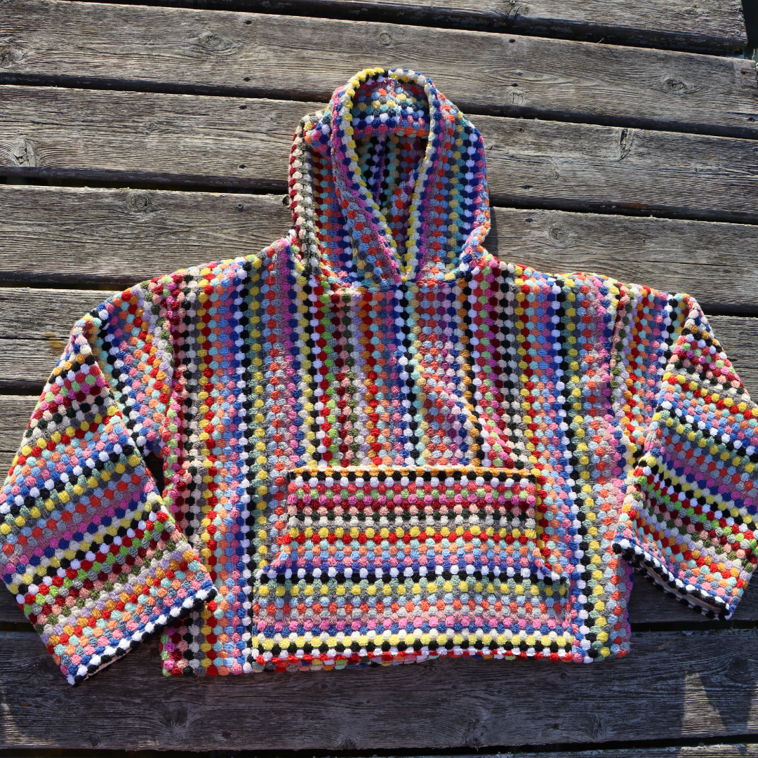 Rainbow Pom Pom Hoodie
