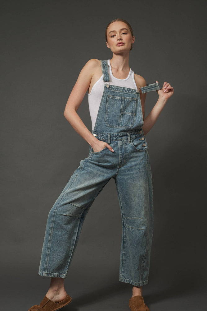 Leopard Print Denim Overalls