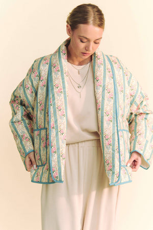 Floral Quilted Throw On Jacket