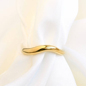 Slim Wave Ring - Waterproof Gold Wavy Figure Ring