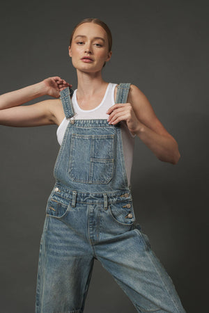 Leopard Print Denim Overalls