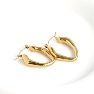 Thin Figure Hoops - Waterproof 18k Gold Molten Hoop Earrings