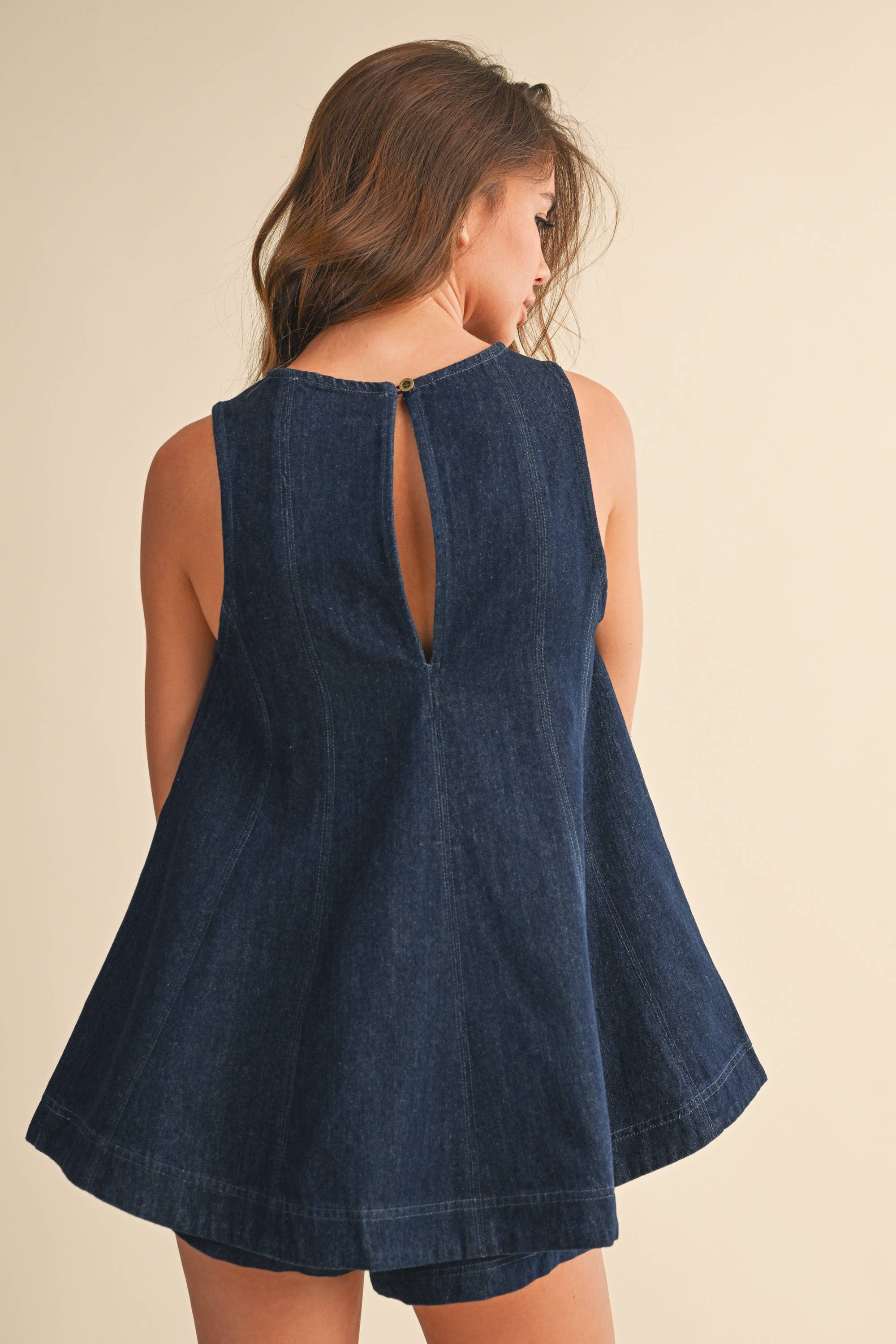 DENIM SHORTS SET