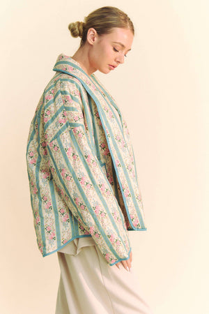 Floral Quilted Throw On Jacket
