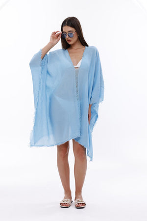 Bamboo Gauze Kaftan Raw Helm Cover-Up