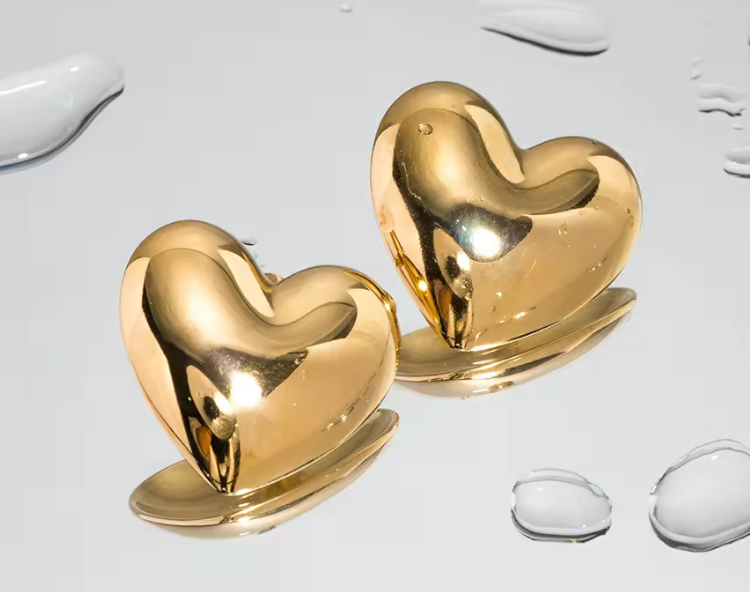 Statement Heart Stud Earrings