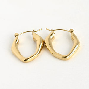 Thin Figure Hoops - Waterproof 18k Gold Molten Hoop Earrings