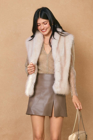 Snow Angel Faux Fur Vest - Ivory