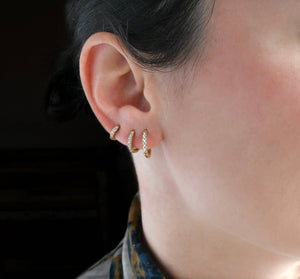 Pave Diamond Hoops - Tarnish-free Diamond Hoop Earrings