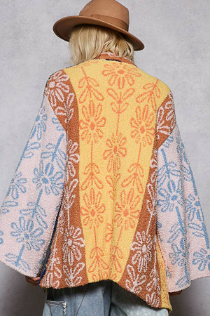 Floral Printed Berber Cardigan