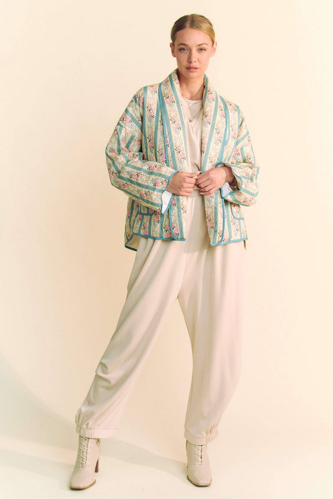Floral Quilted Throw On Jacket