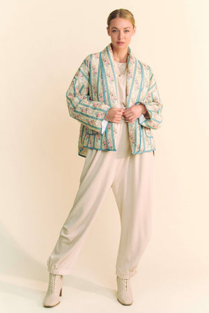 Floral Quilted Throw On Jacket