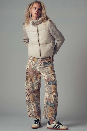 Boho Patchwork Wide Leg Pants