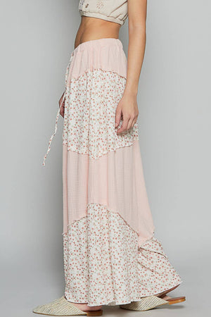 Contrast Floral Tiered Pant