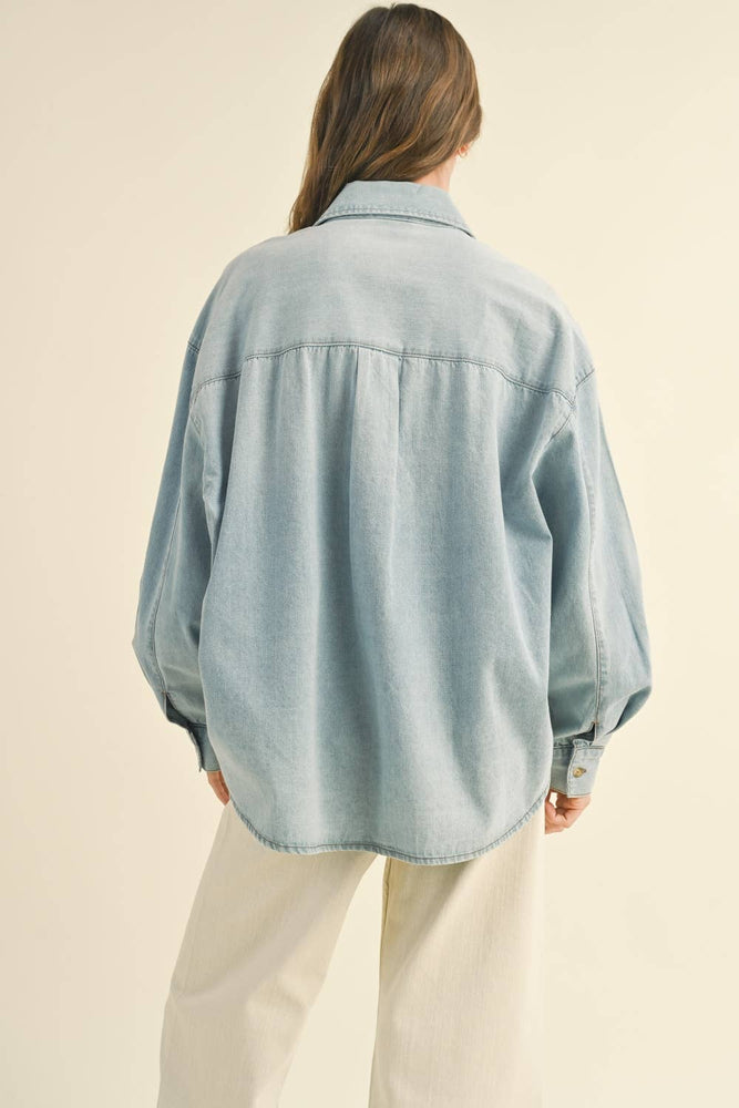 Relaxed Denim Button Down Shirt