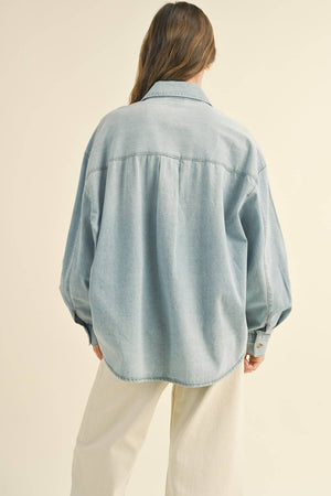 Relaxed Denim Button Down Shirt