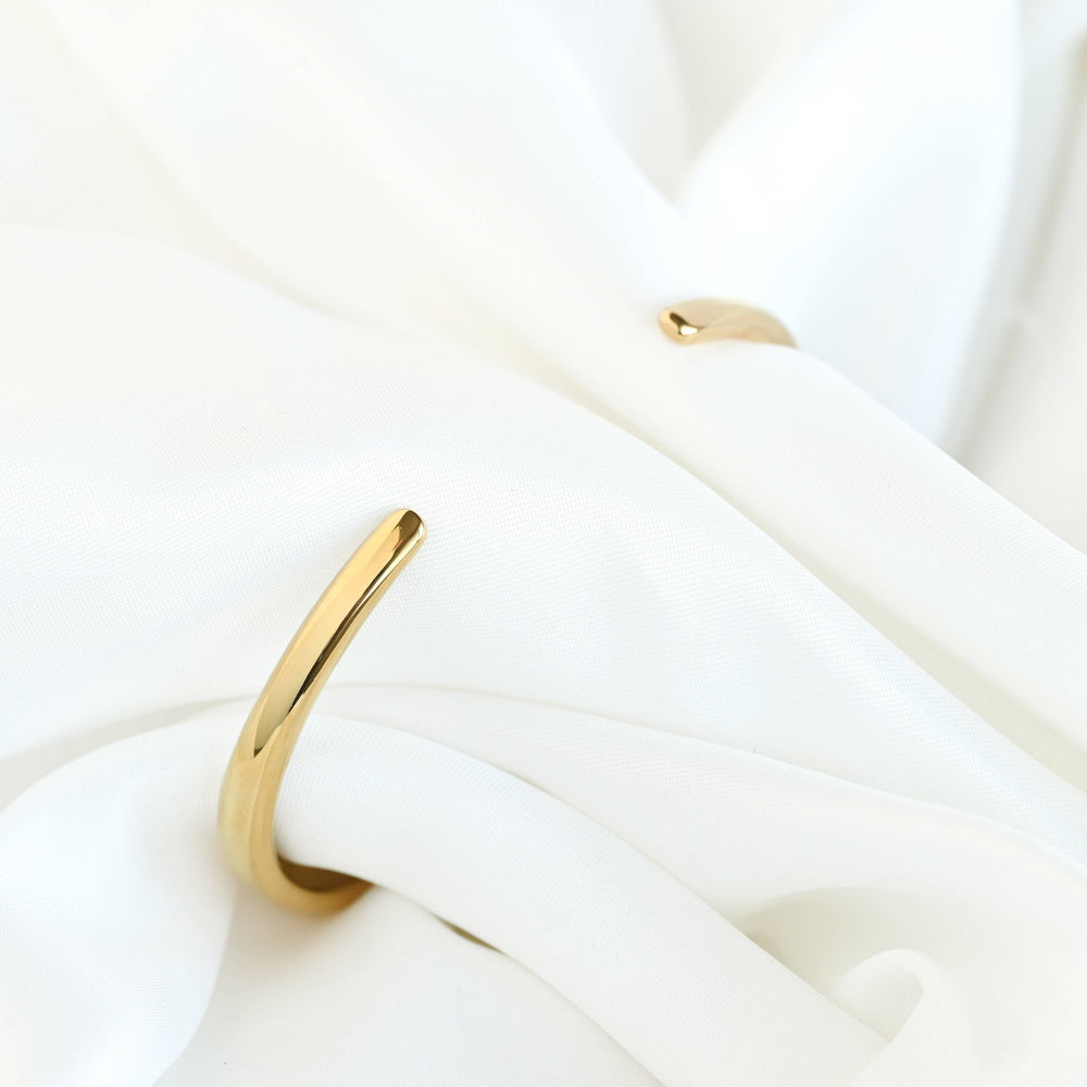 Slim Dome Cuff Bracelet - Adjustable Gold Cuff