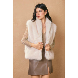 Snow Angel Faux Fur Vest - Ivory