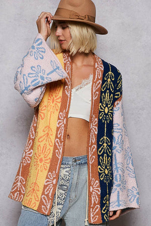 Floral Printed Berber Cardigan