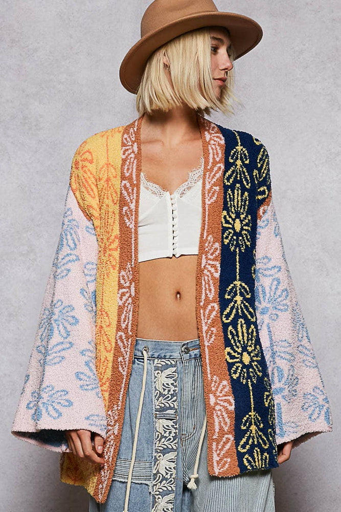 Floral Printed Berber Cardigan