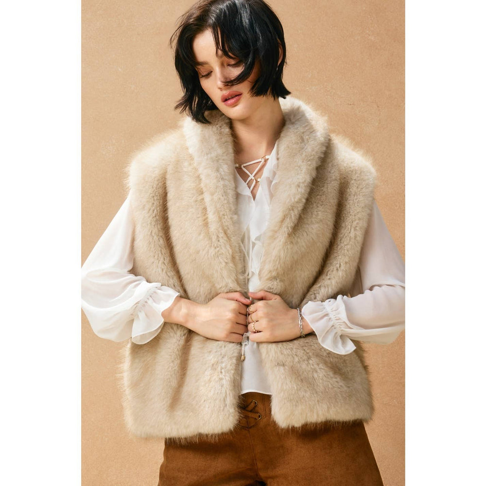 Snow Angel Faux Fur Vest - Ivory