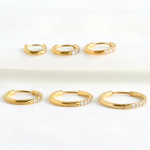 Pave Diamond Hoops - Tarnish-free Diamond Hoop Earrings
