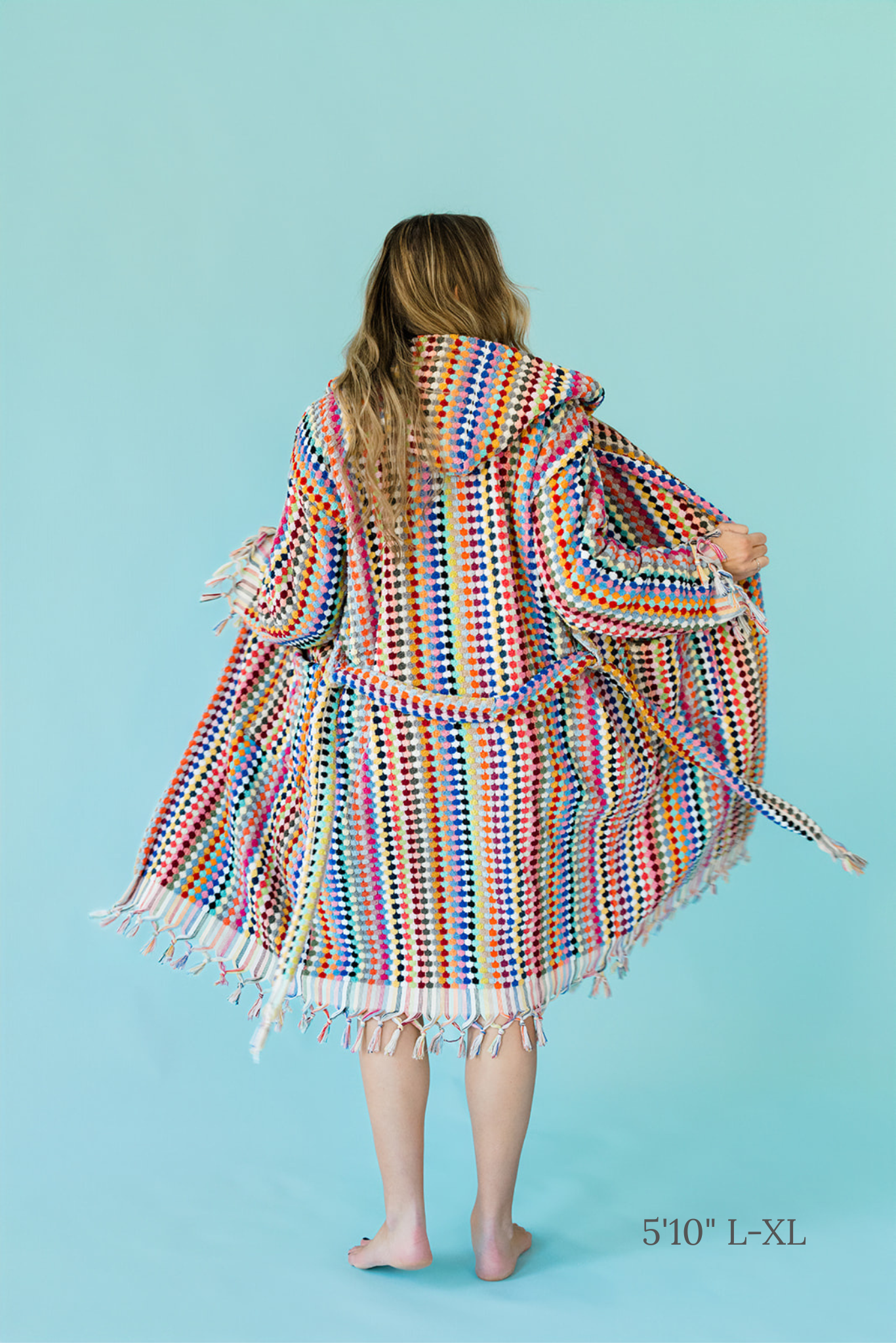 Rainbow Pom Pom Bathrobe